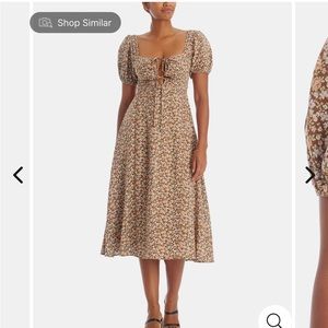 Floral Midi Peasant Dress